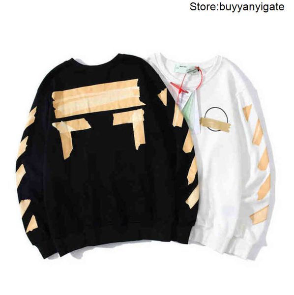 

classic mens luxury sweatshirts designer offs brand back print arrow x hoodies loose hip hop hoodie autumn winter women sweatshirt 3buz, Black