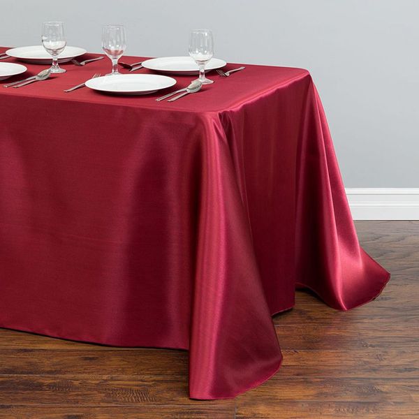 

wedding decorations 150x200cm black wedding satin tablecloth party table cloth white rectangle for l banquet events decoration