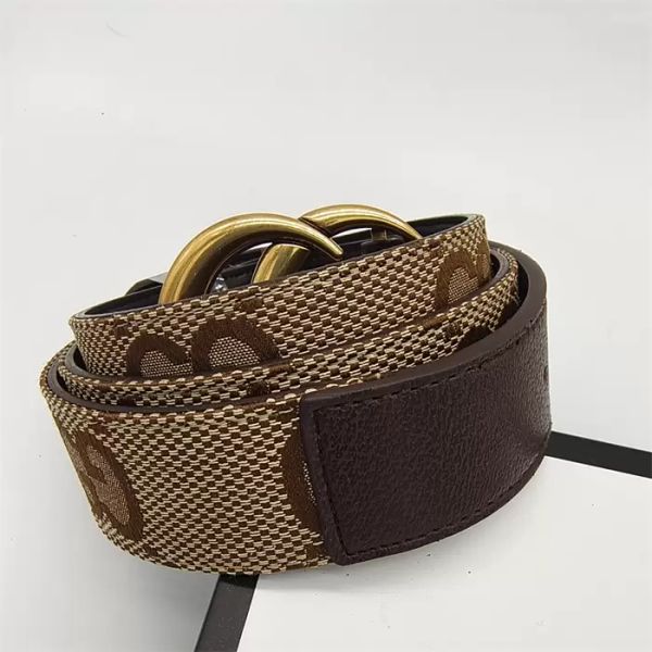 

other accessories luxury plaid flower striped leather belt 3.8cm letter g, Silver