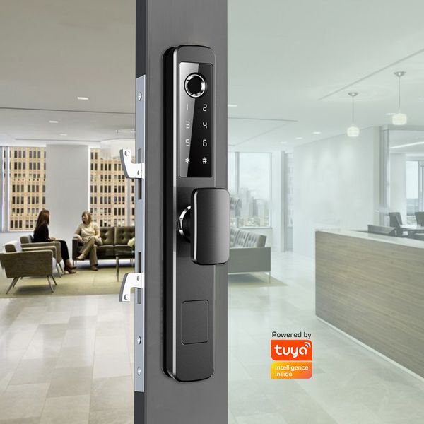 

304 stainless steel door lock ip65 waterproof outdoor wifi tuya smart home digital fingerprint