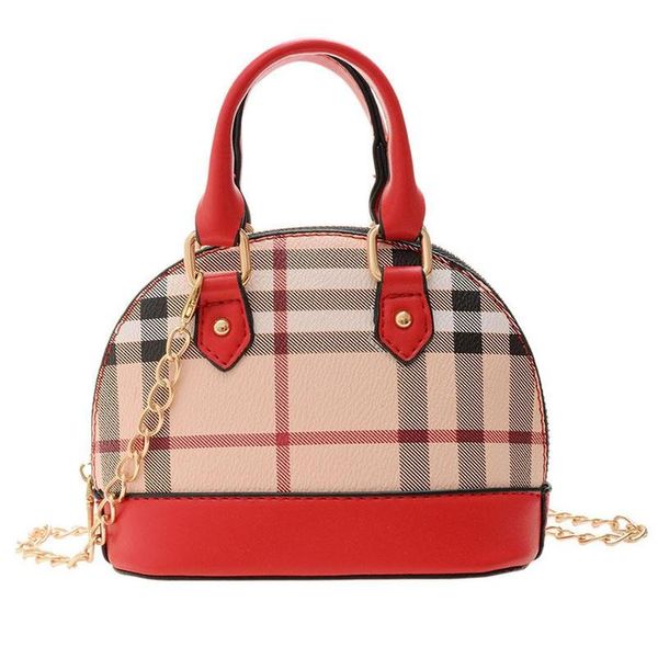 

handbags cute summer baby bags children accessories crossbody plaid tote girls coin purse chain shell change e8940, Black