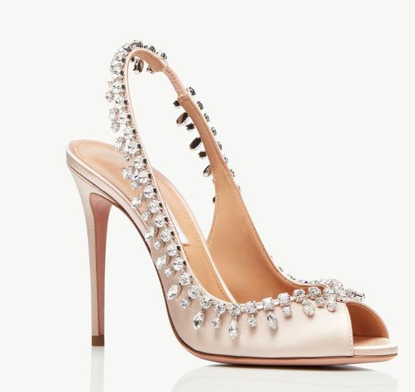 

dress evening temptation crystal satin sandal sandal shoes high heel women's walking party wedding lady luxury sandalias eu35-43, Black