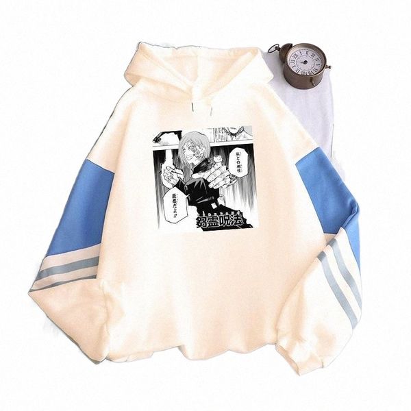 

harajuku hoodies jujutsu kaisen anime nobara kugisaki manga men's sweatshirts male streetwear fashion casual pullovers o5d6#, Black