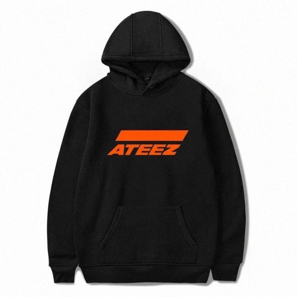 

hoodies sweatshirts men women fashion harajuku hooded ateez hoodie casual sweatshirt pullover clothes xxs-4xl men's & e8m2#, Black