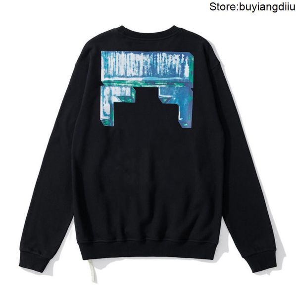 

mens sweatshirts luxury offs designer brand classic back print arrow x hoodies loose hip hop hoodie autumn winter women sweatshirt fik9, Black