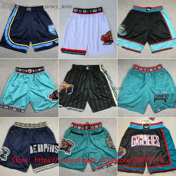 

new basketball morant shorts just don team pocket short hip pop pant with pockets zipper sweatpants bane brooks adams jackson clarke william, Black