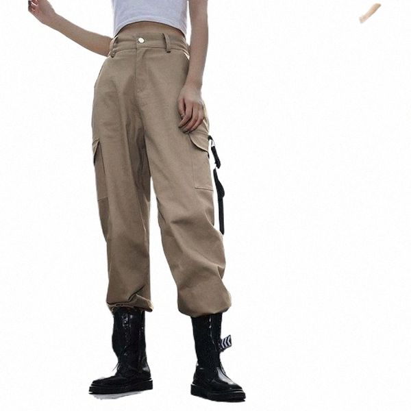 

cargo pants women fashion streetwear casual trousers joggers loose high waist bottoms sweatpants women's & capris d6ds#, Black;white