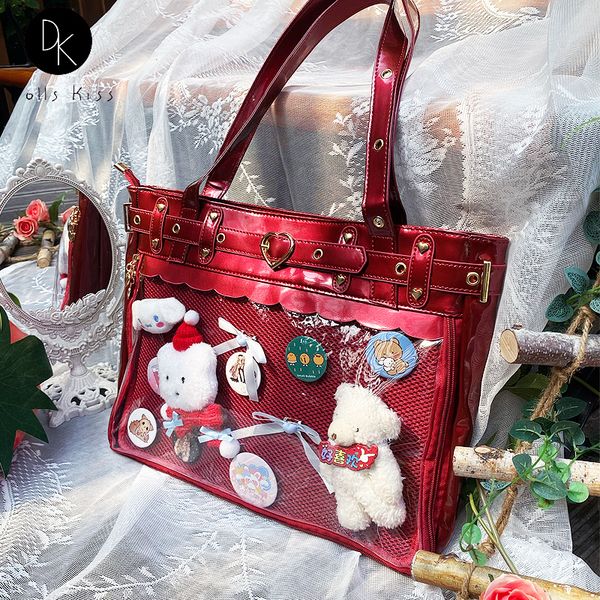 

evening bags ita lolita shoulder women harajuku japanese classic transparent jk large capacity girls clear 220915