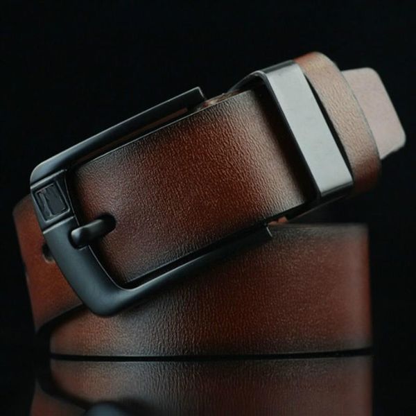 

new 2019 designer flag buckle men luxury genuine leather pin buckle casual belt190h, Black;brown