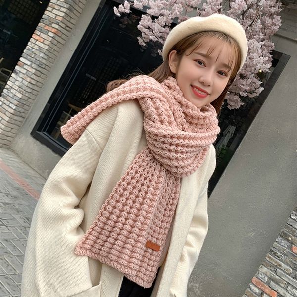 

scarves winter warm long knitting scarf women s thick 220914, Blue;gray