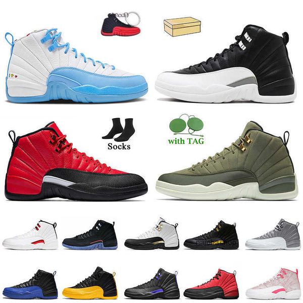

shoes wholesale 2022 with box jumpman 12s high og basketball shoes fashion women mens jor 12 playoffs reverse flu game stealth og designer s, Black