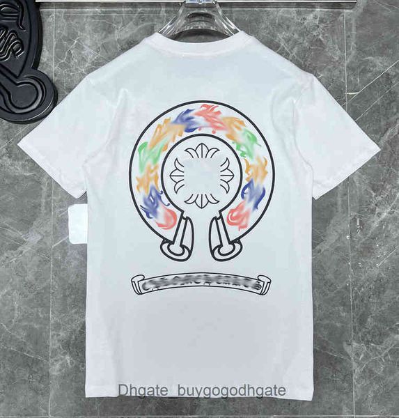 

t-shirts classic men's fashion t shirts mens luxury letter ch t-shirt designers horseshoe sanskrit cross pattern tshirt summer tees 39, White;black