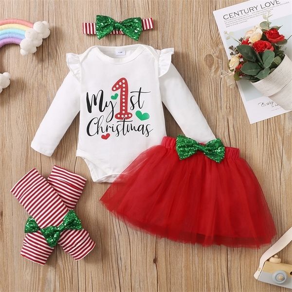 

clothing sets first christmas born baby girl costume romper clothes sowflake dress year girl children infant dresses 3pcs 220915, White