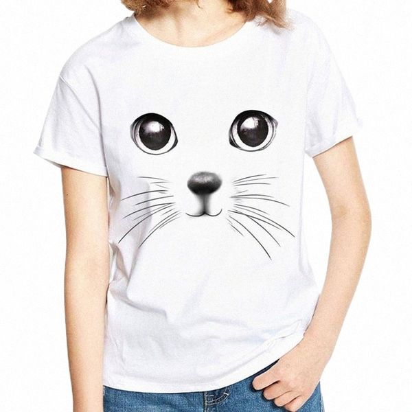 

cool blouse for women 3d cat print short sleeve summer tees lovers plus size xs-2xl women's blouses & shirts v5rk#, White