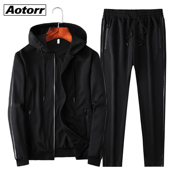 

mens tracksuits autumn mens hooded cardigan suit spring solid color sports longsleeved trousers men casual sweater korean coats clothing 220, Gray