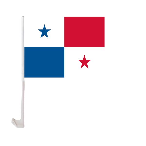 

panama car flag 30x45cm window clip panaman flags polyester uv protection car decoration banner with flagpole