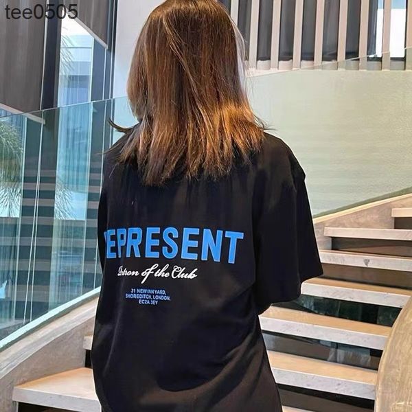 

fashion blue banner vintage loose letter high street t-shirt, White;black