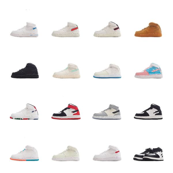 

mid lv8 skate shoes jogging sneakers 2022 little kids airforces 1 shoe classic designers white hook loop strap trainers toddler antislip no.