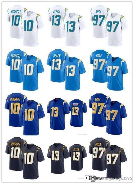 

jersey los angeles''chargers''jersey 52 khalil mack 3 derwin james 10 justin herbert 30 austin ekeler 13 keenan allen 97, Black;red