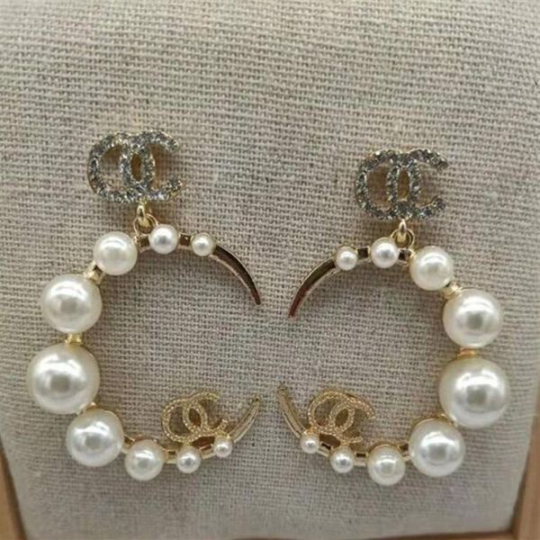 

22ss 9style design 18k gold plated copper women letters stud long dangle earrings luxury geometric 925 silver rhinest221g, Golden;silver