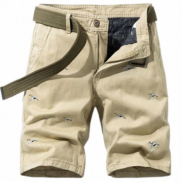 

summer fashion men's casual boutique cotton tooling shorts / straight printed overalls cargo u3e5#, White;black