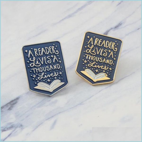 

pins brooches book enamel pins quote reader lives a thousand brooch badge lapel pin denim clothes jeans bags gift for boo jewelshops dhcy5, Gray