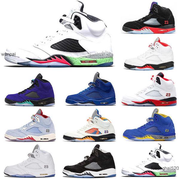 

shoes 2022 new wholesale original 5 basketball shoes 5s men fire red alternate grape blue suede international flight laney royal metallic si, Black