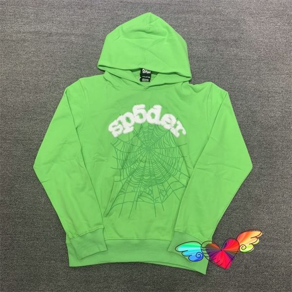 

mens hoodies sweatshirts green sp5der young thug 555555 hoodie men women angel spider web graphic foam print 555555 sweatshirts pullover 220, Black