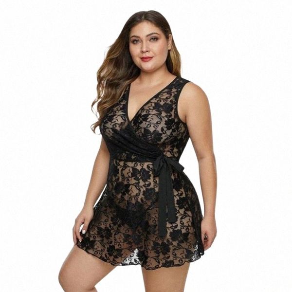 

women's sleepwear plus size nightgowns lingerie lace temptation nightwear women large nightgown underwear night dress y8fl#, Black;red