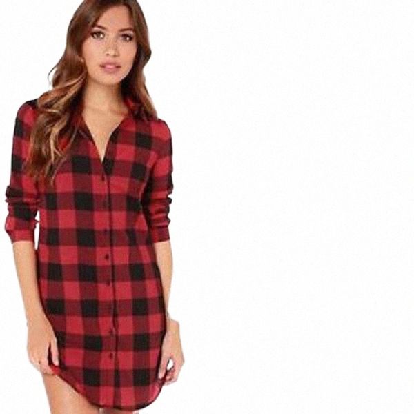 

fashion women long sleeve blouse plaid print shirt single breasted cotton women's blouses & shirts f1gy#, White