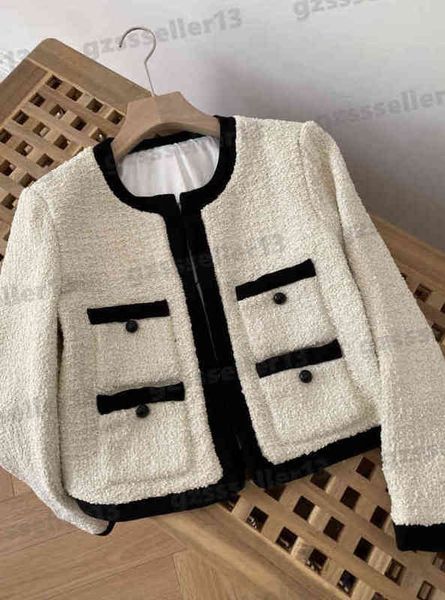 

womens jacket fashion brand no button design tweed jacket classic crew neck long sleeves cardigan jackets designer women clothing 0912, Black;brown