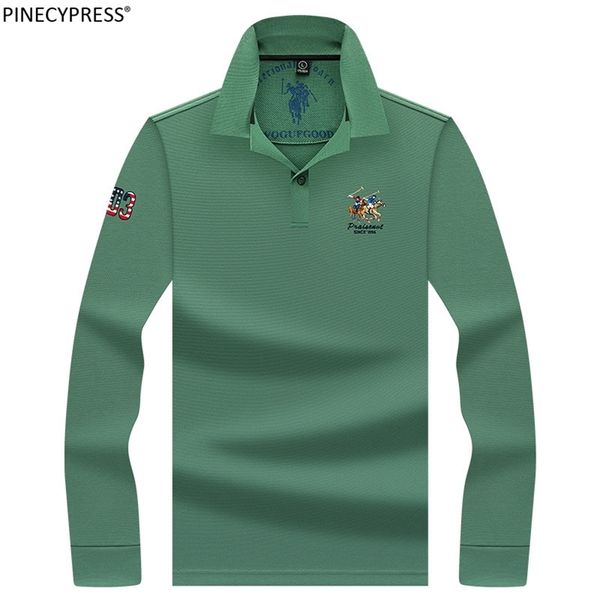 

men's polos 100% cotton antipilling antistatic breathable man polo shirt long sleeve casual business autumn tees brand men 220915, White;black
