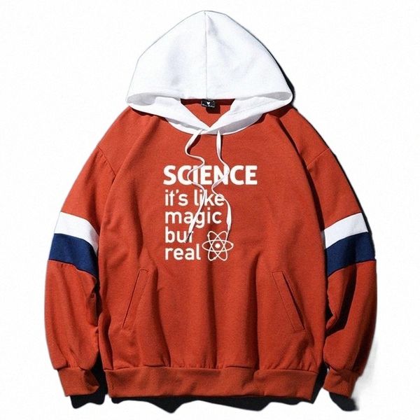 

men's hoodies & sweatshirts science like a magic but real men 100% cotton male geek patchwork pullovers plus size hoody sl6227-34 t9hb, Black