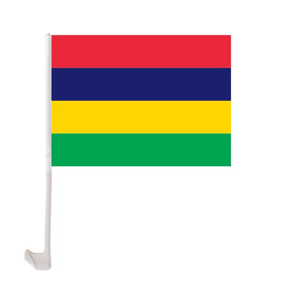

mauritius car flag 30x45cm window clip mauritian flags polyester uv protection car decoration banner with flagpole