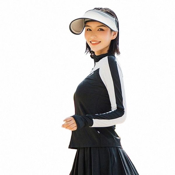 

ohsunny swimsuit women rash guard patchwork sun protection surfing diving quick dry long sleeve shirts gym sports tees women's jackets, Black;brown