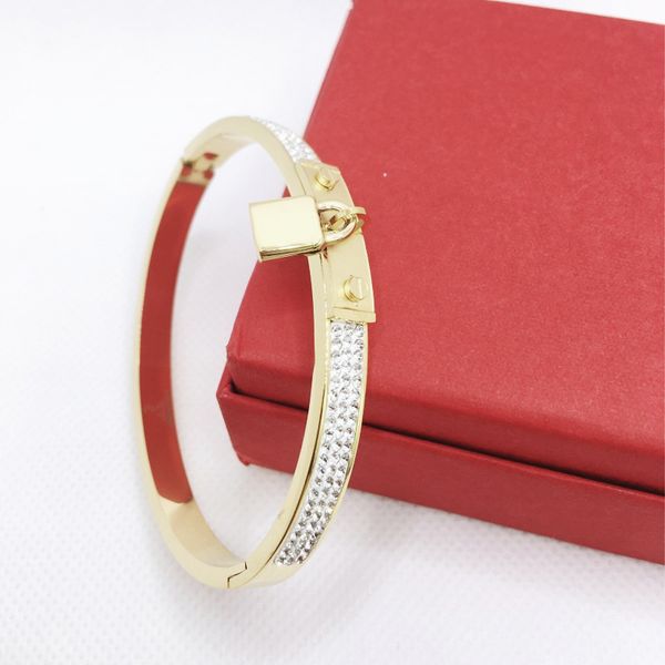 

bracelet designer fashion charm ladies bangle girls valentine's day christmas gifts 316 titanium steel jewelry factory wholesale retail, Black