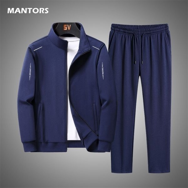 

mens tracksuits men jacket tracksuit casual sports suit set autumn winter two pieces sportswear plus size pants 220915, Gray