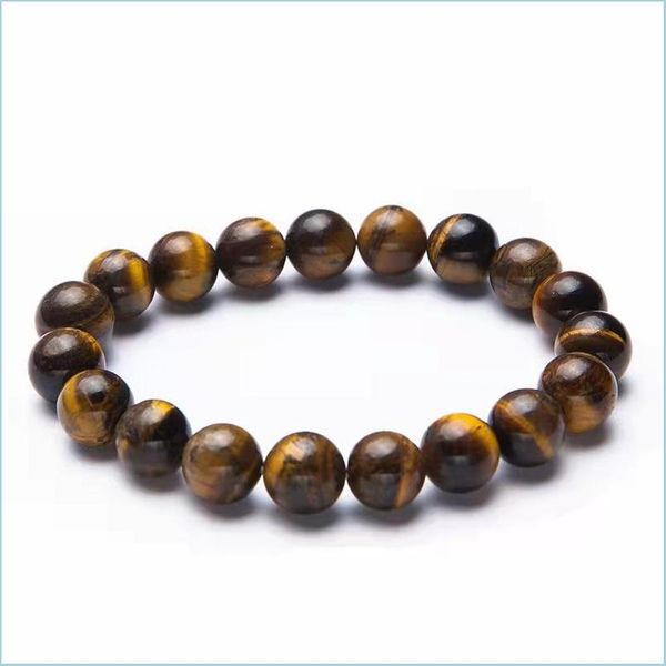 

beaded strands strands jewelry drop delivery 2021 natural tiger eye stone beaded bracelets 8mm yoga nce beads buddha prayer elastic dhjxq, Black