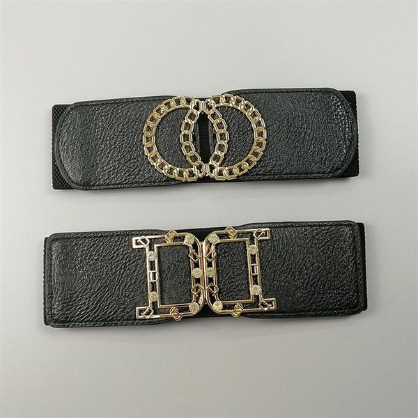 

black leather belt woman waist corset belts for women gold buckle cinturon mujer d belt elastic wide cummerbunds2390, Black;brown