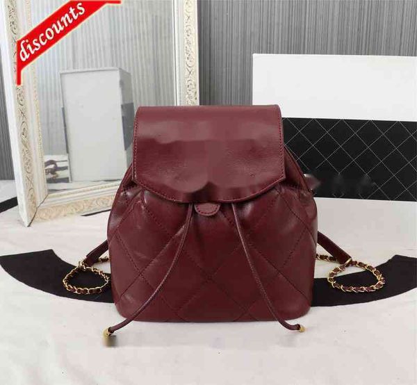 

designer bags totes messenger luxury brand design cc 68939 letter plaid backpack woman's shoulder chain lambskin vintage handbag oil wa