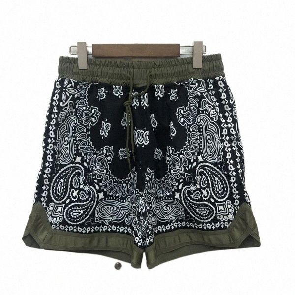 

full print kapital cashew shorts inside mesh short pants heavy fabric men women pockets breeches men's p98y#, White;black