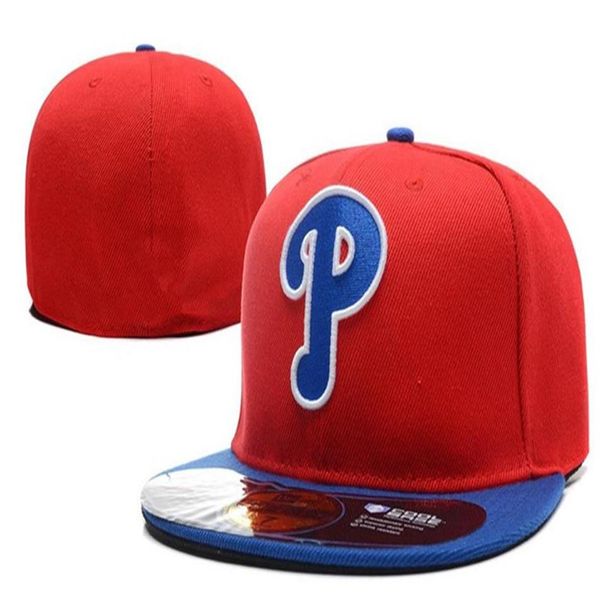 

ready stock new 2021 philadelphia fitted caps letter p hip hop size hats black baseball caps flat peak men women red full closed 2886, Blue;gray