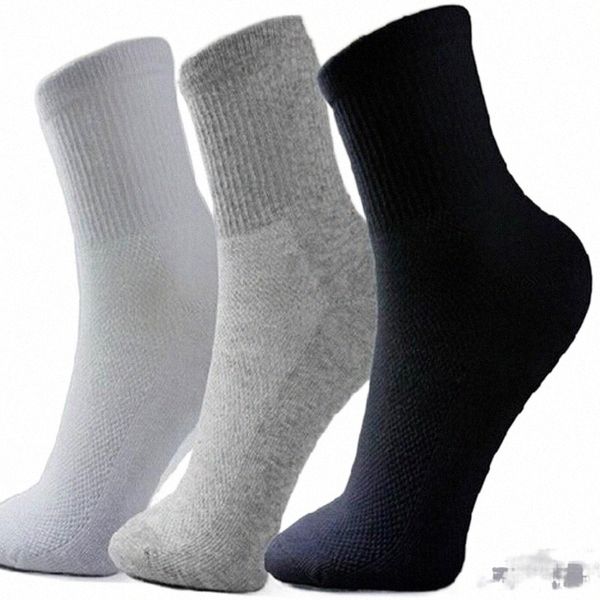 

men athletic socks sport basketball long cotton socks male spring summer running cool soild mesh socks for all size 1 v8j9#, Black