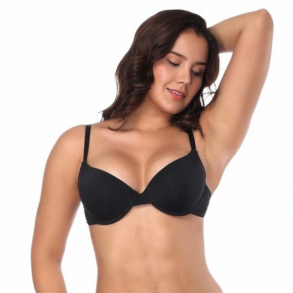 

solid plus size bras for women basic comfortable bra smooth t-shirt bralette bw4040 62kc#, Red;black