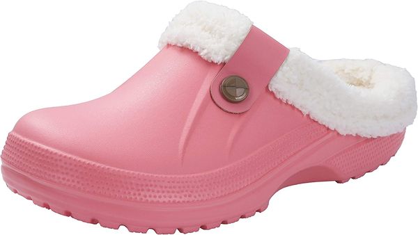 

couple classic cotton slippers fur lined waterproof winter women's slippers pink, Black