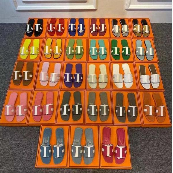 

classics women slipper fashion sandals slides summer real leather platform flats shoes ladies beach slippers165i, Black