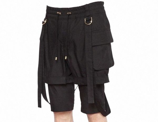 

28-40 / spring men's fashion personalized custom large size slim youth shorts hair stylist fake two r8cd#, White;black