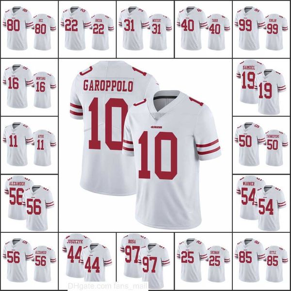 

san francisco's 49ers's men #97 nick bosa 85 george kittle 80 jerry rice woman youth white vapor untouchable limited men's nf, Black;red