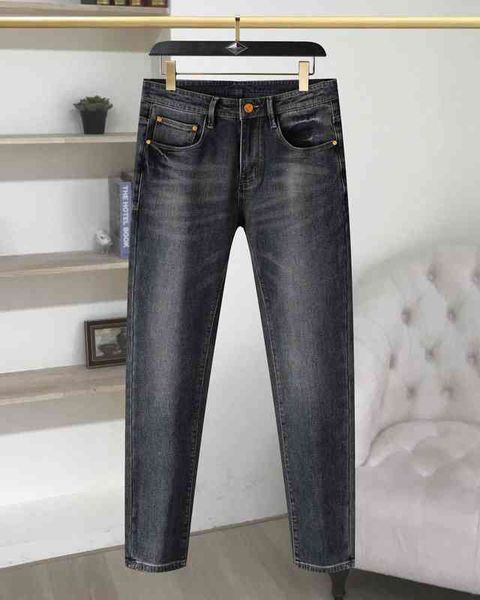 

jeans men's 2022 high-end fashion jeans blue men's slim fitting leggings elastic autumn and winter denim trousersgd3c