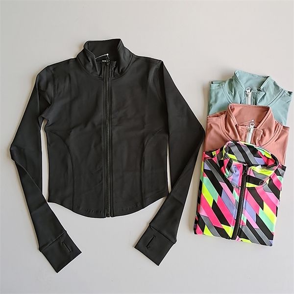 

yoga outfit sport jacket women long sleeve zip fitness yoga shirt workout gym activewear sport running coats training clothing out wear 2209